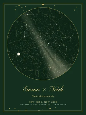 Christmas Evergreen star map style
