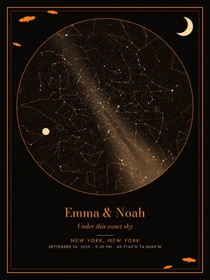Halloween Night star map style