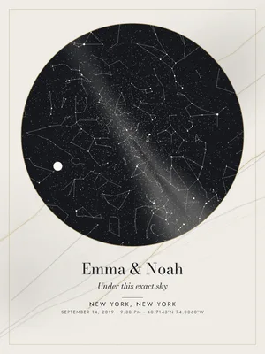 White Marble star map style